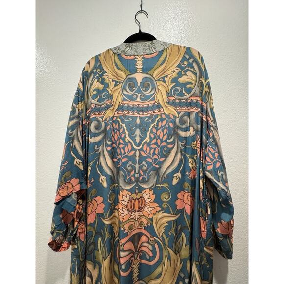 Powder UK Women’s Floral Print Kimono Wrap Colorful Festival Boho Artsy READ - Picture 6 of 16